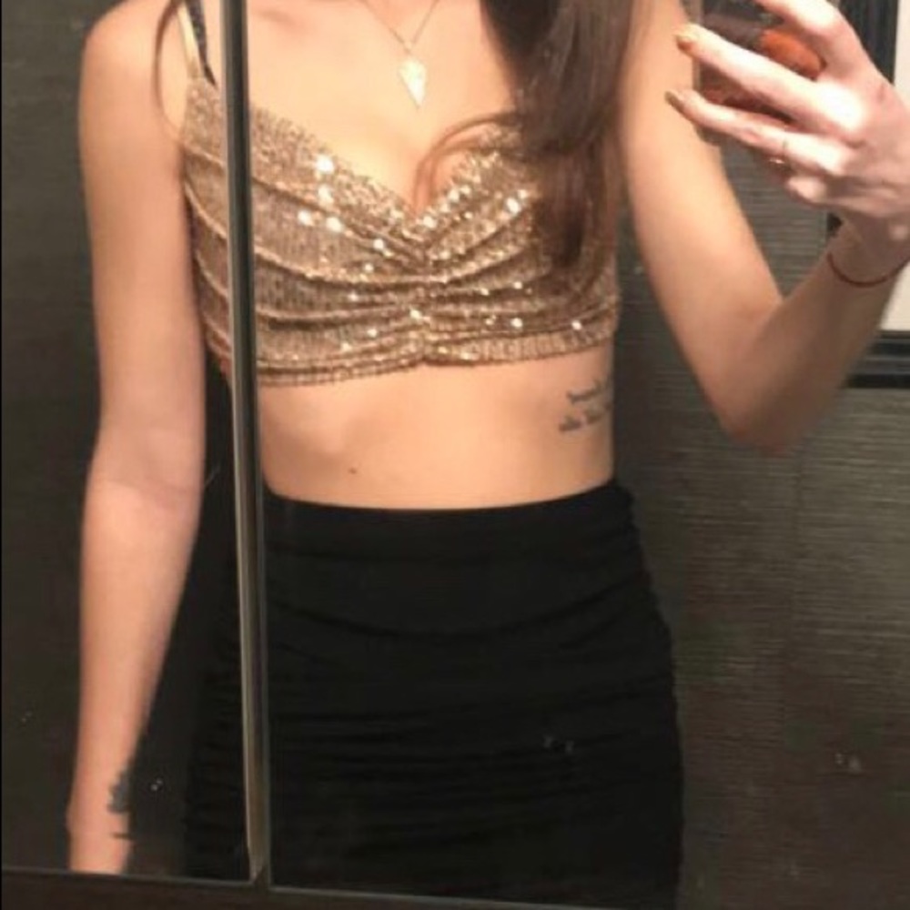 Nookie Galaxy Crop- Gold